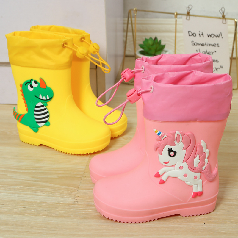 Children's rain boots cartoon cute boys and girls waterproof rain boots baby children non-slip water shoes student rubber shoes wholesale