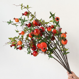 Artificial Flower Pomegranate Fruit Decoration Ornaments Living Room Dining Table Hallway Persimmon Fruit Fake Flower Branches Wishful Flower