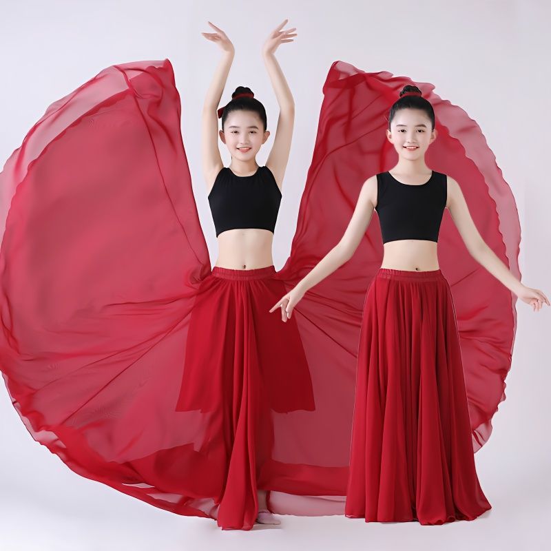 Children's Dance Big Dress Performance Costume 720 Degree Girls Dancing Skirt Chinese Dance Classical Dance Practice Skirt