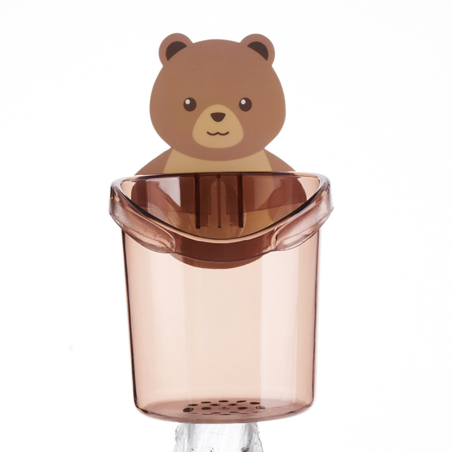 Bear Hug Storage Cup Punch-free Bathroom Wall-mounted Storage Rack Comb Storage Box Toothpaste Toothbrush Storage Rack