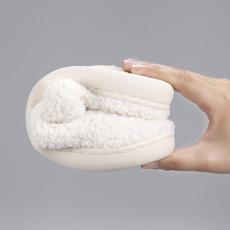 New home lavender warm winter cotton slippers couple men and women thick bottom soft sole shoes thickened non-slip cute card