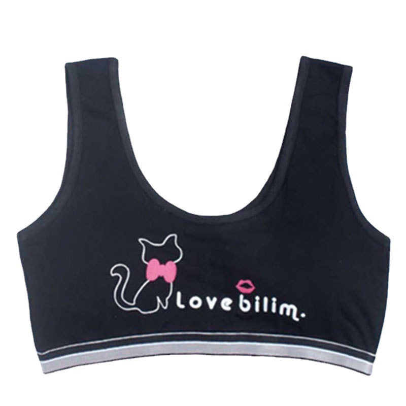 In stock girls' development period vest cotton girls' anti-exposure plus pad small tube top free size wireless girl wrapped chest