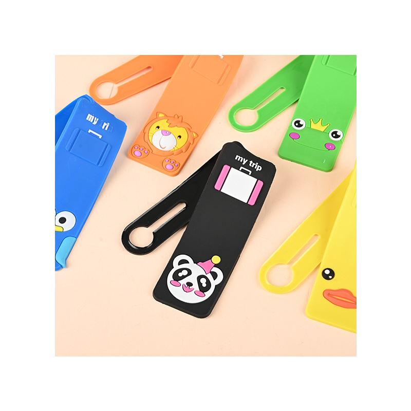 Creative one-piece South Korea fashion long luggage tag pvc cartoon soft rubber luggage tag in stock wholesale