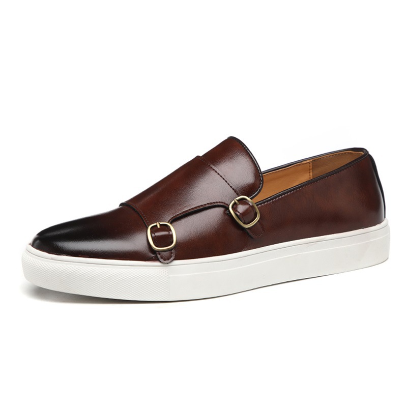 2023 Summer New Men's Slip-on Loafers Korean Style Fashionable All-match Casual British Leather Lazy Shoes Breathable