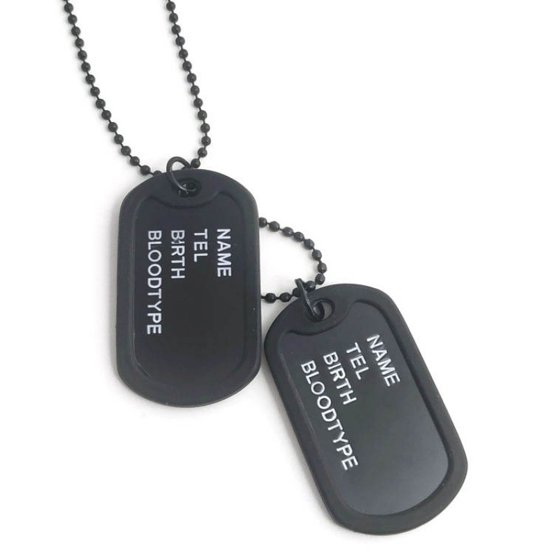 Our factory directly supplies a large number of spot European and American four-row letters double-label dog necklace American soldier brand men's wholesale pendant