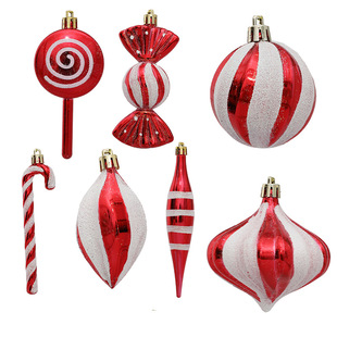 Cross-border wholesale Christmas candy crutch gift box boots four-piece combination pendant Christmas tree decoration props