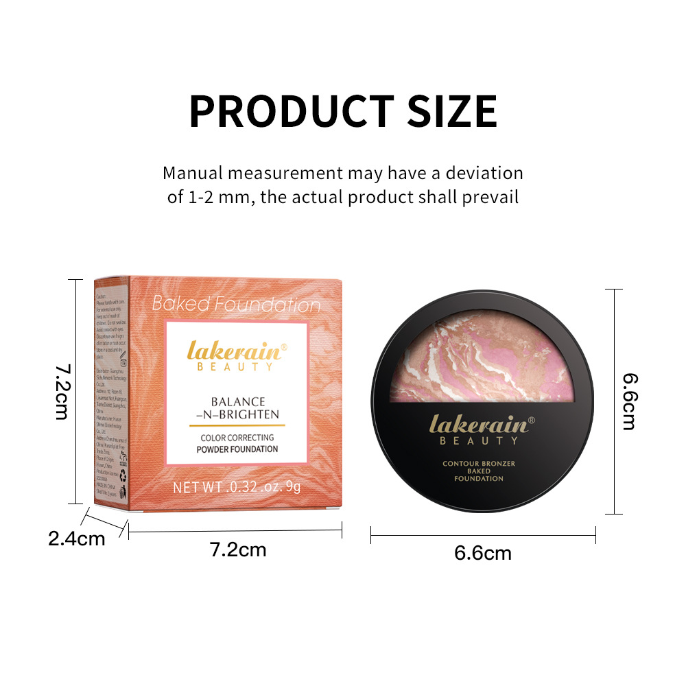 Lakerain marble baking powder repair plate natural brightening nose shadow blush highlight repair powder cake