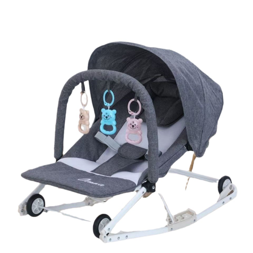 Baby rocking chair baby cradle coax baby rocking bed newborn soothing chair foldable rocking chair cushion breathable stroller