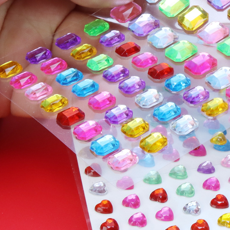 Cross-border children's diamond mobile phone stickers handmade creative DIY decorative material acrylic 3D crystal three-dimensional diamond stickers