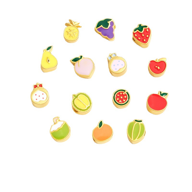 New Explosions diy sand gold fruit Apple strawberry durian duck pear Grape dragon fruit coconut jewelry accessories