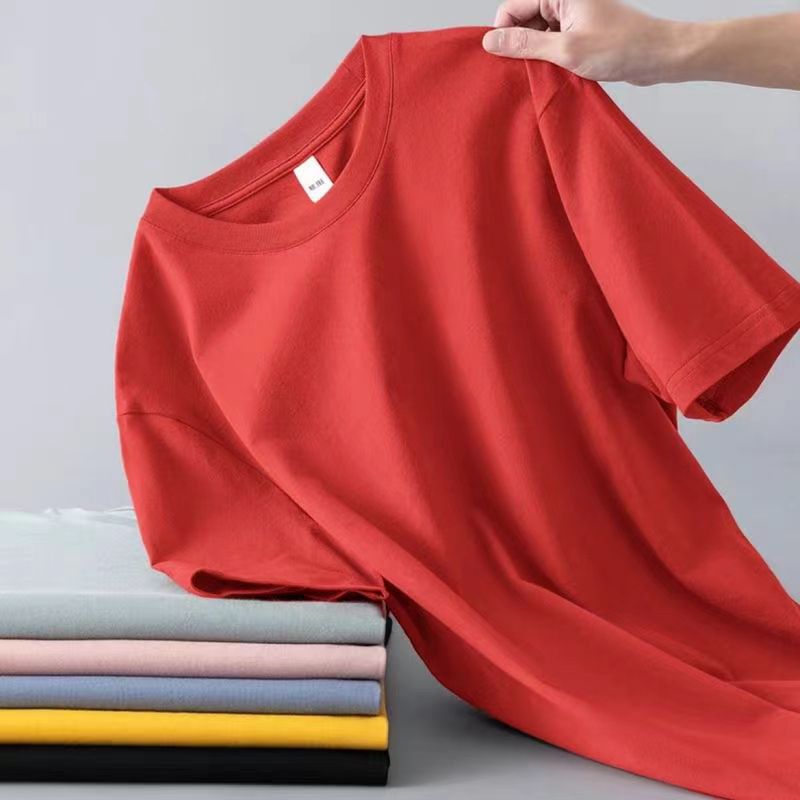 [Solid color short sleeve] Red