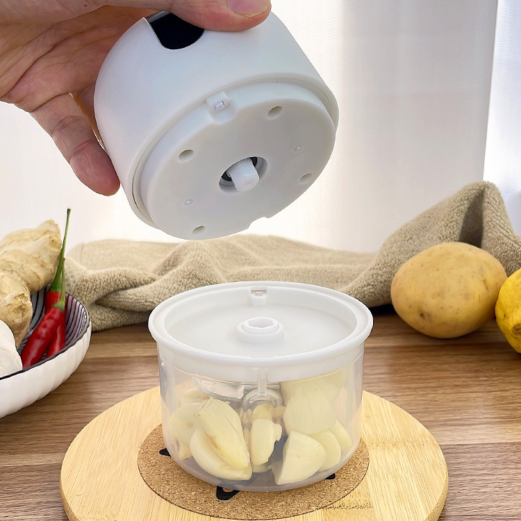 Shake Tone Same Style Mini Electric Garlic Masher Stainless Steel Garlic Mashed Artifact Kitchen Cooking Machine Wireless Home Garlic Masher