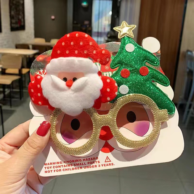 Christmas glasses frame Christmas decoration glasses Santa glasses party decoration gifts Send cardstock