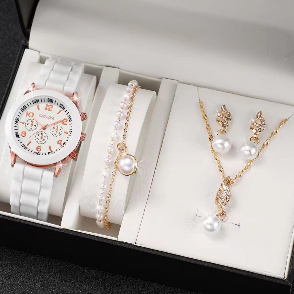 White watch jewelry suit