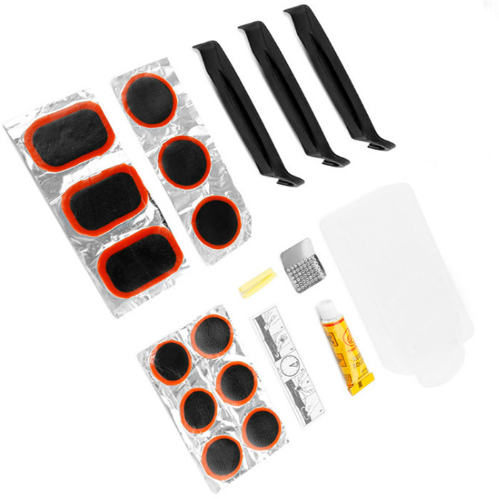 Bicycle tire repair tool combination bicycle cold repair rubber tire lever glue-free tire patch tire repair tool box