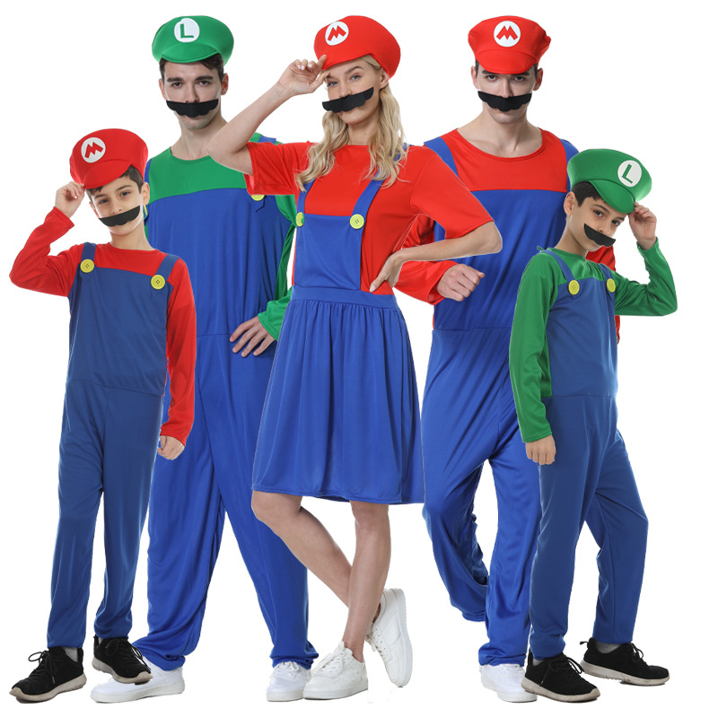 Halloween Kids Day Costume Super Mary Anime Mario Big Movie Mario Luigi Dress Up Costume
