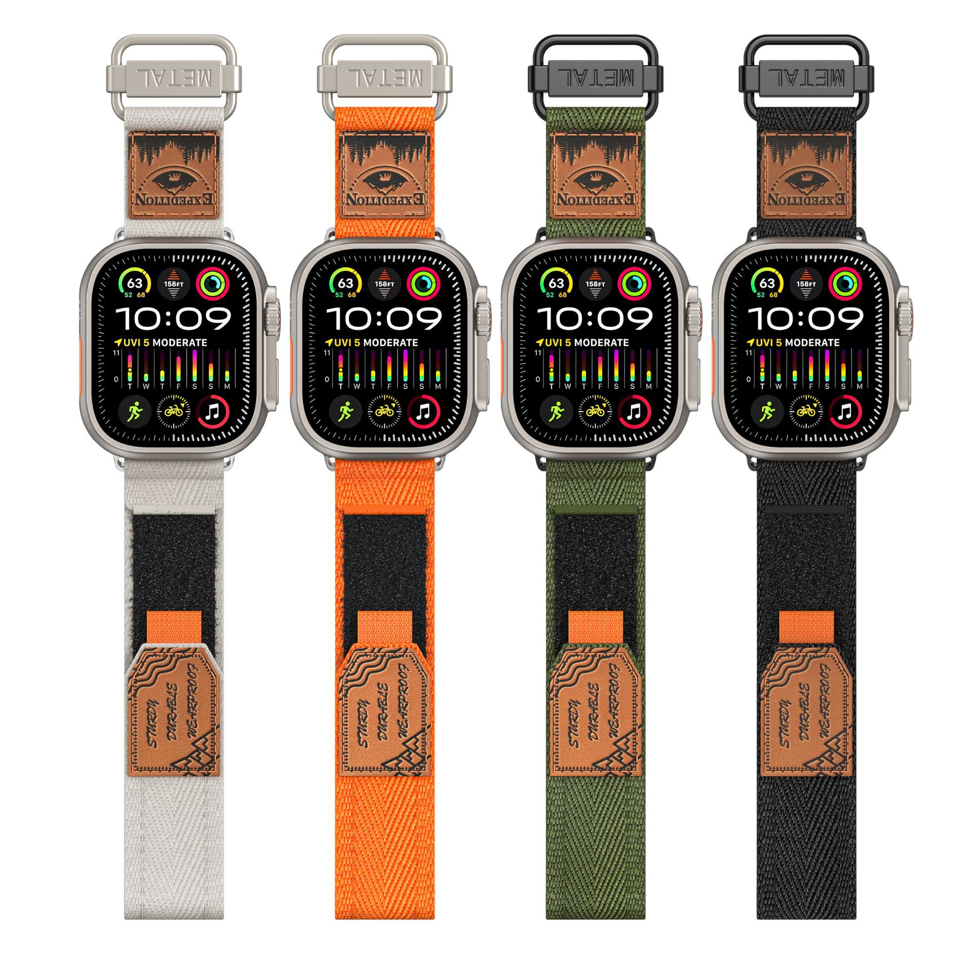 For Apple Watch5678910 Generation SE Watch Strap iWatch Nylon Leather Standard Apple Strap
