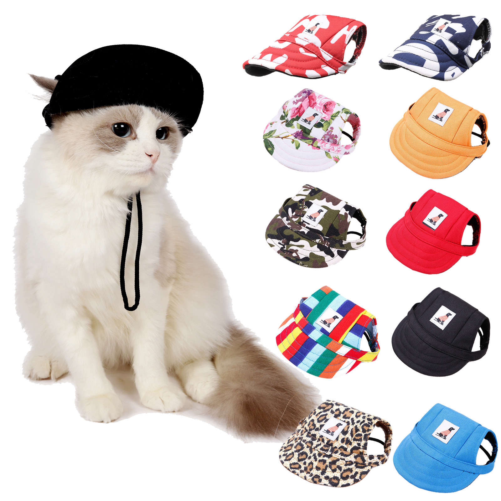 Cat Hat Pet Dog Cap Teddy Headwear Baseball Cap Pet Accessories Dog Hat Teddy Hat