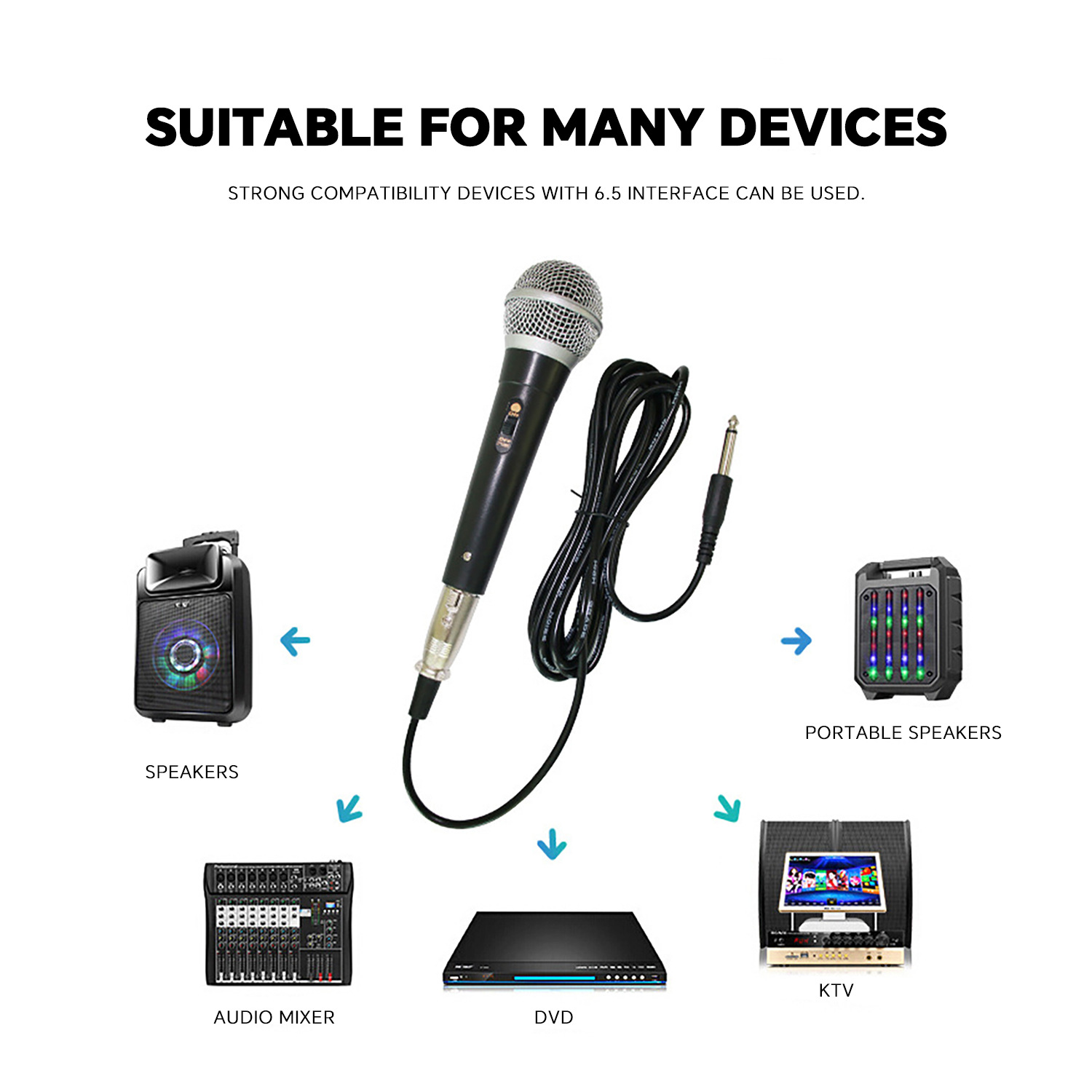 Bluetooth speaker wired microphone trolley speaker supporting wired microphone karaoke handheld wired microphone moving coil microphone