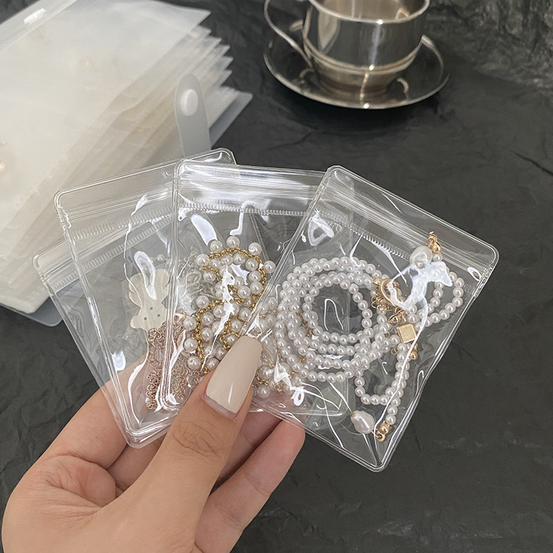 pvc packaging bag logo printing jewelry Wenwan compact bag anti-oxidation necklace ear studs dustproof bag wholesale