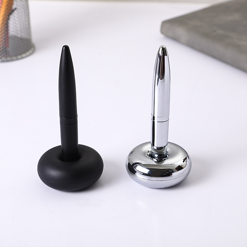 Hot selling desktop advertising gift ballpoint pen printable LOGO magnetic levitation stand pen business office signature pen