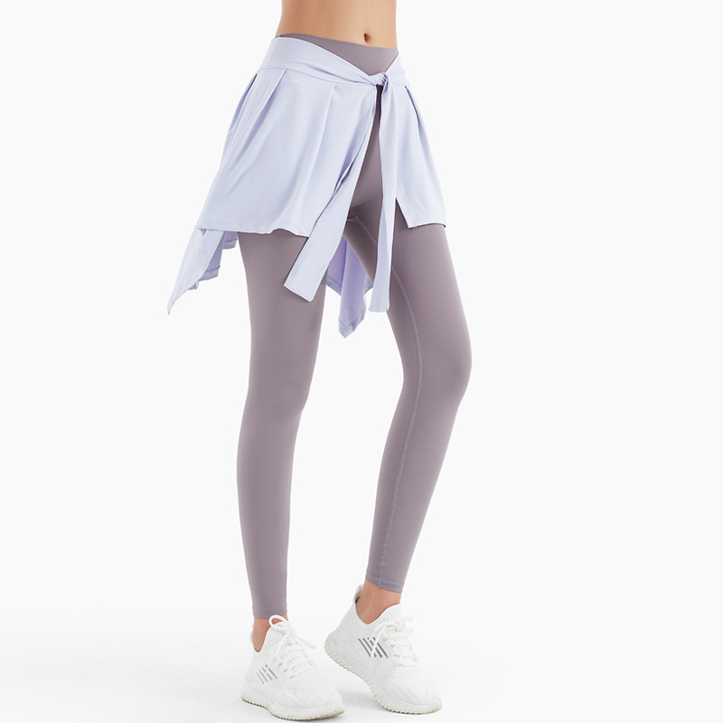 European and American Sports Yoga Short Skirt Anti-slip Strap Skirt with Hip Cover Ballet Dance Skirt