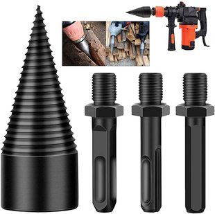 Wood splitting artifact electric hammer electric drill household wood splitting labor-saving wood breaking tool electric split cone wood splitting machine drill bit rural