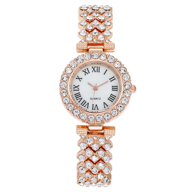 TikTok Explosions Fashion Roman Pattern Diamond Women's Watch Women's Watch Quartz Watch Bracelet Women's Watch Manufacturers Spot