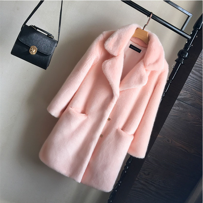 2023 autumn and winter New fur one imitation fur fur fur mink coat women's long women's coat Mink