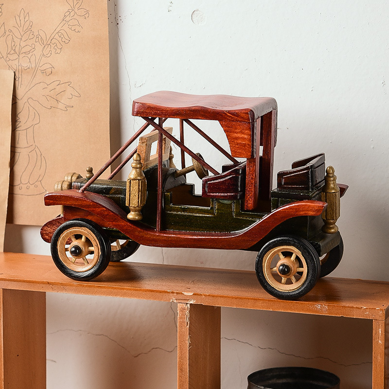 Vintage Wooden Vintage Car Decoration Creative Home Desktop Vintage Car Model Decoration Decoration Wooden Crafts