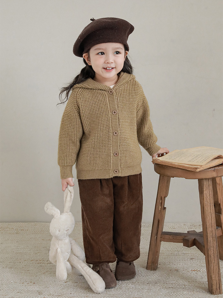 Qiu Duomeng Children's Delicate Pit Solid Color Pants Girls 2024 Autumn New Korean-style All-match Loose Casual Pants