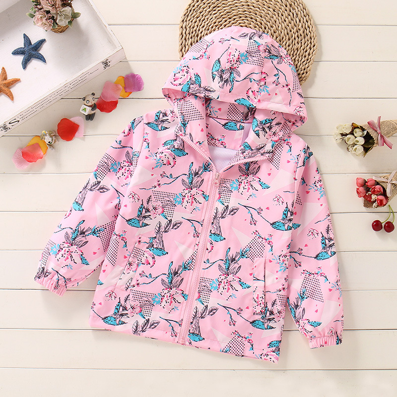 Cross-border girls' spring coat 2024 new medium and large children's windproof jacket children's waterproof fashion spring and autumn top