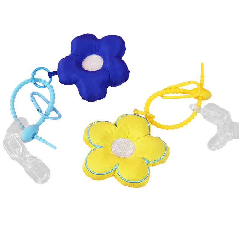Creative flower keychain cute pink plush doll Girls cute bag ornaments a generation of hair