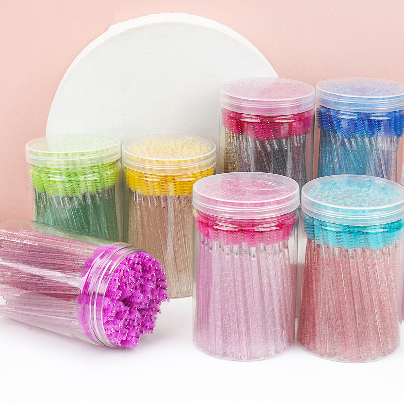 New disposable makeup brush barrel eyelash brush 100 PCs color eyelash beauty tools Crystal eyelash brush
