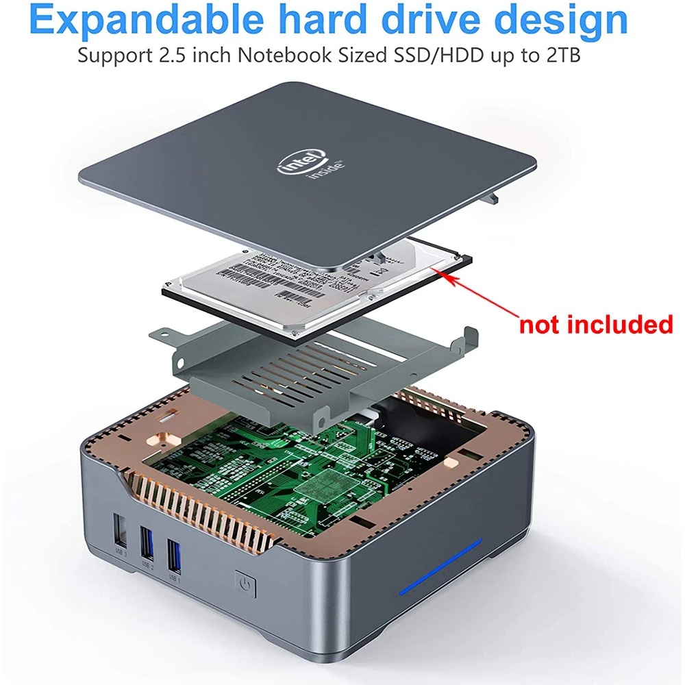GK3V plus mini computer no log neutral computer original straight hair n100 mini computer host Minipc