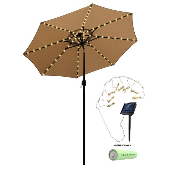 Amazon Outdoor Solar Umbrella Light String Garden Lawn Parasol Light Band 104 Lights Solar Umbrella Light String