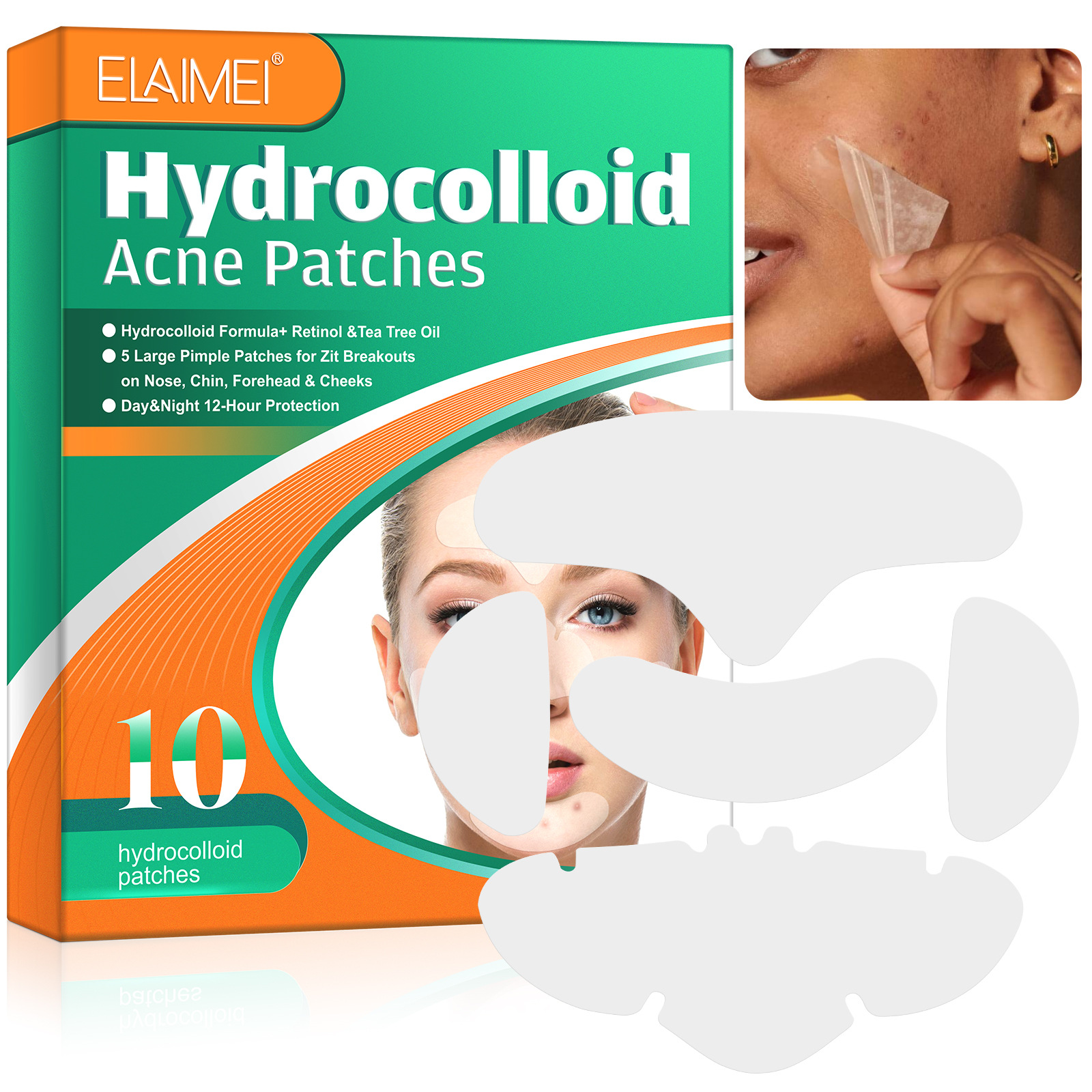 ELAIMEI 5in1 Anti-Acne Paste Colloidal Acne Paste Anti-Acne Absorption, Pus Absorption and Desalination of Acne Patch on 5 Parts