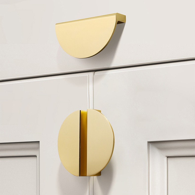 Modern Simple Morandi Color Series Aluminum Semi-circular Wardrobe Cabinet Bedside Cabinet Shoe Cabinet Cabinet Door Cabinet Door Handles