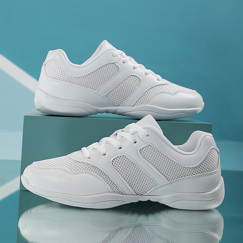 A generation of fitness dance shoes competitive aerobics shoes cheerleading training shoes men's and women's white mesh competition shoes