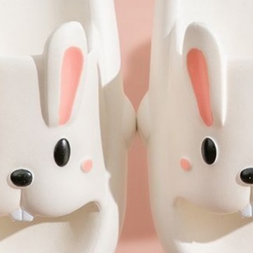 Cute Rabbit Slippers Women's Summer Slip Slippers Indoor Home Bath Bathroom Non-slip Slippers Summer Quiet Super Soft