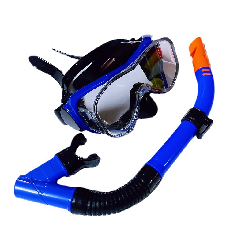 Foreign trade new cross-mirror large frame PC diving mirror semi-dry breathing tube set swimming snorkeling frog mirror swimming equipment