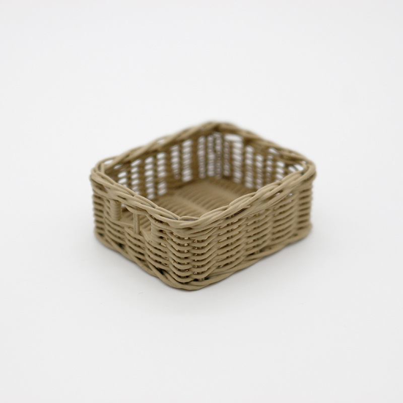Miniature simulation Woven resin basket storage basket mini food play six-point eight-point doll bjd doll house props