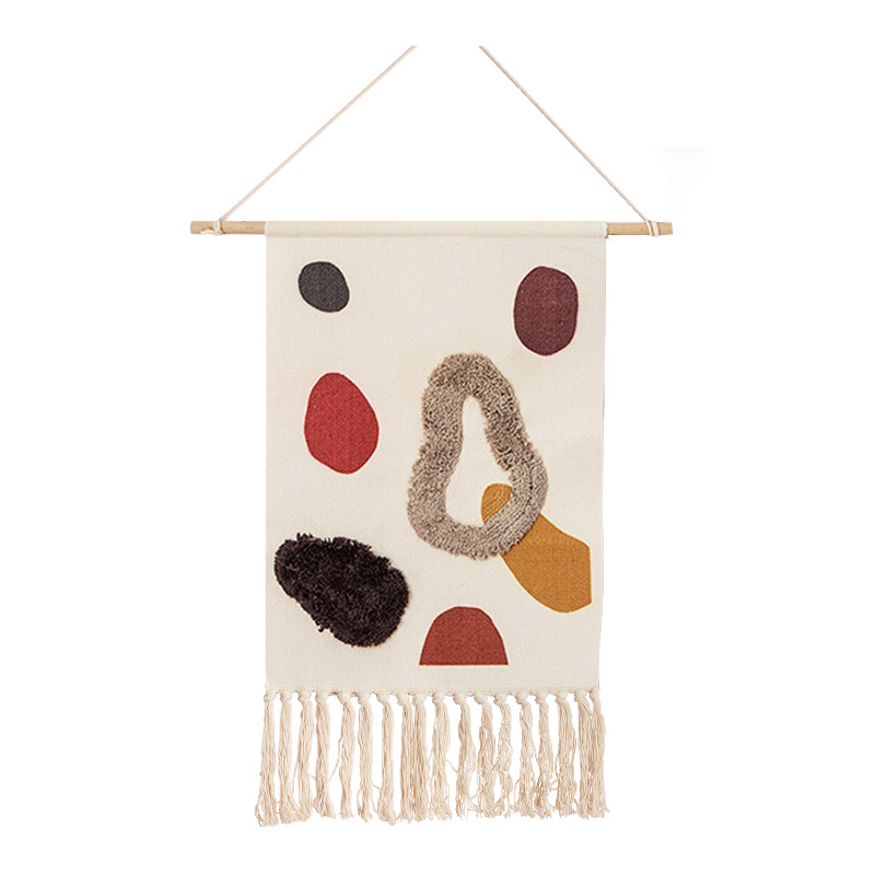 Indian hand-woven B & B tassel tapestry decoration Nordic meter box hanging picture fabric background cloth bedroom hanging cloth