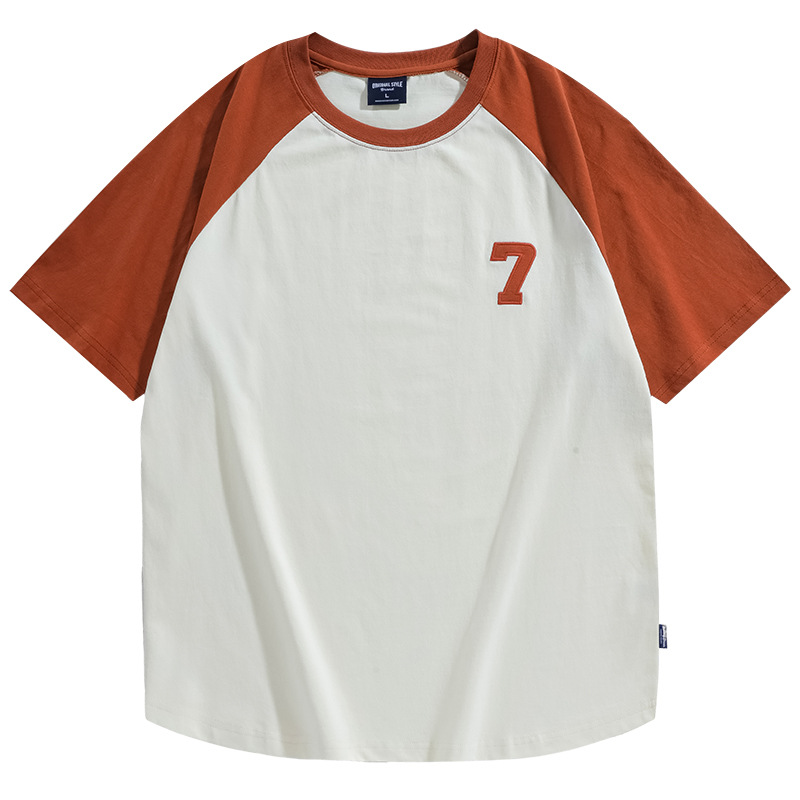 Anyang Pure Cotton T-shirt Short-sleeved Men's Summer 2025 New Fashion Brand All-match American Style High Street Raglan Sleeve Loose T-shirt