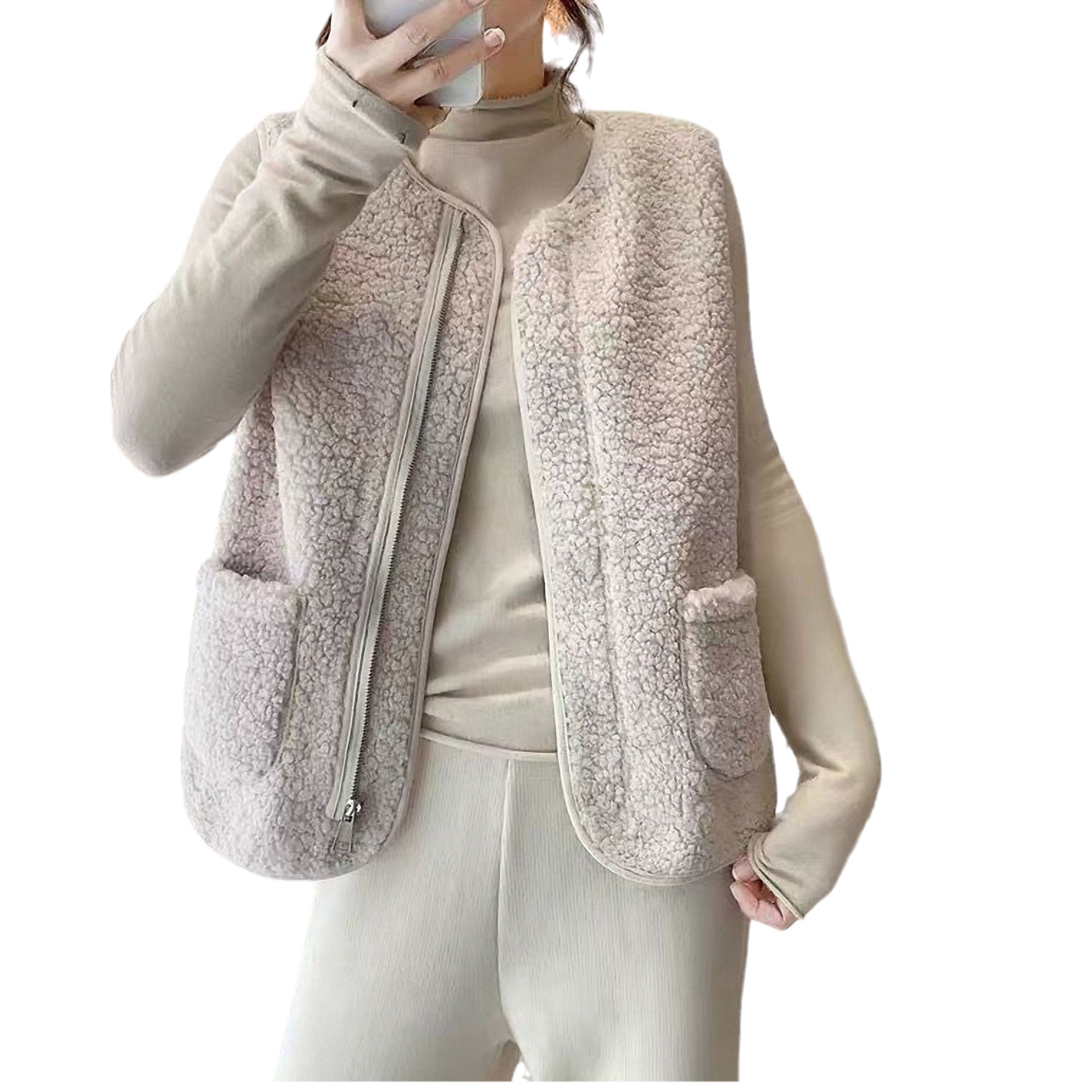 Particle Velvet Vest Spring New Particle Velvet Plush Velvet Vest Outer Wearing Vest Women's Fur One Warm