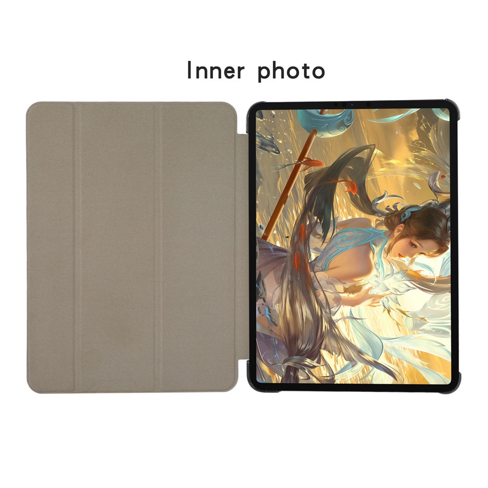 ipad pro 11 Air4 Air5 Tri-Fold Caster Leather Case for iPad 12.9 2022 Tablet Protective Case