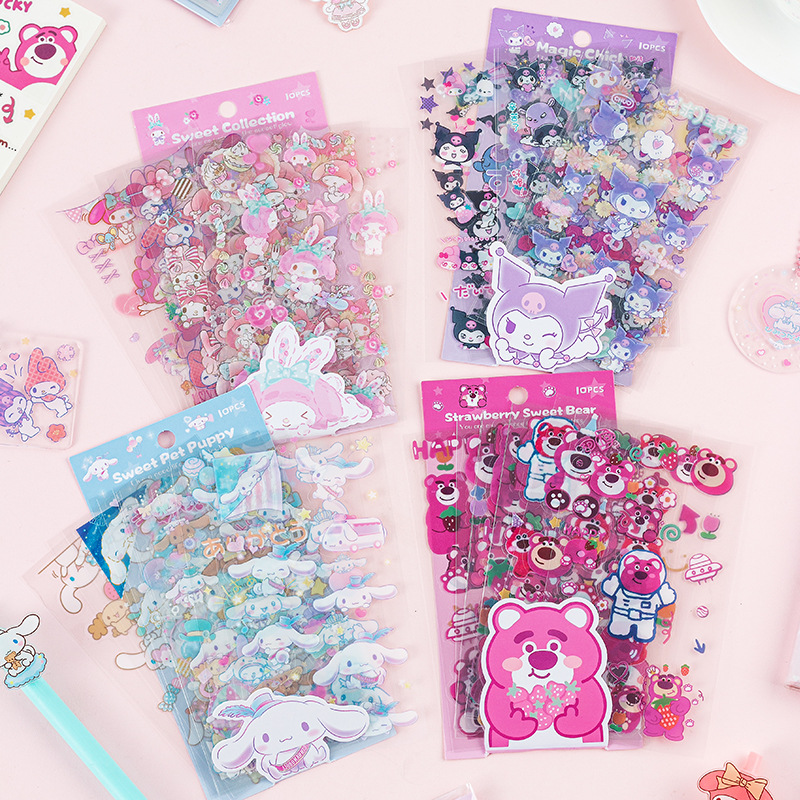 Cream Small series waterproof pvc stickers 10 pieces into sanliou cute cartoon decorative stickers children stationery