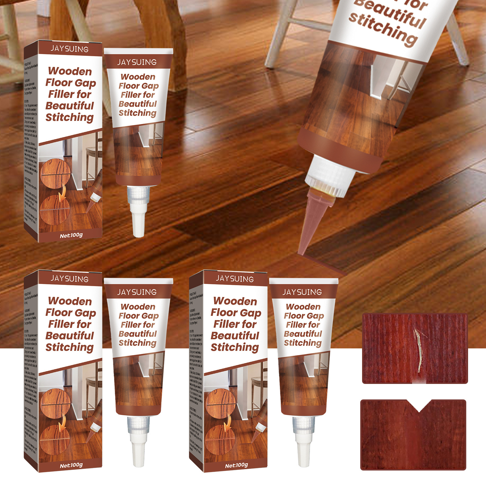 Jaysuing wood floor sealant solid wood wooden furniture floor scratch repair waxing filling sealant