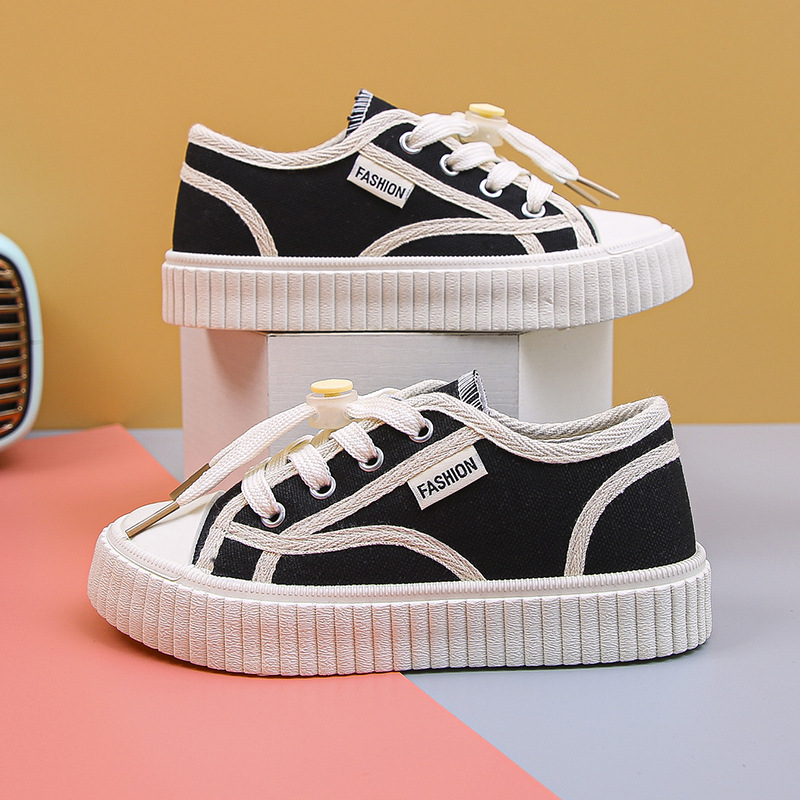 Children's Canvas Shoes Girls' Casual Shoes 2025 New Arrival Boys' Non-Slip Board Shoes Large Children's sneaker Biscuit Bottom