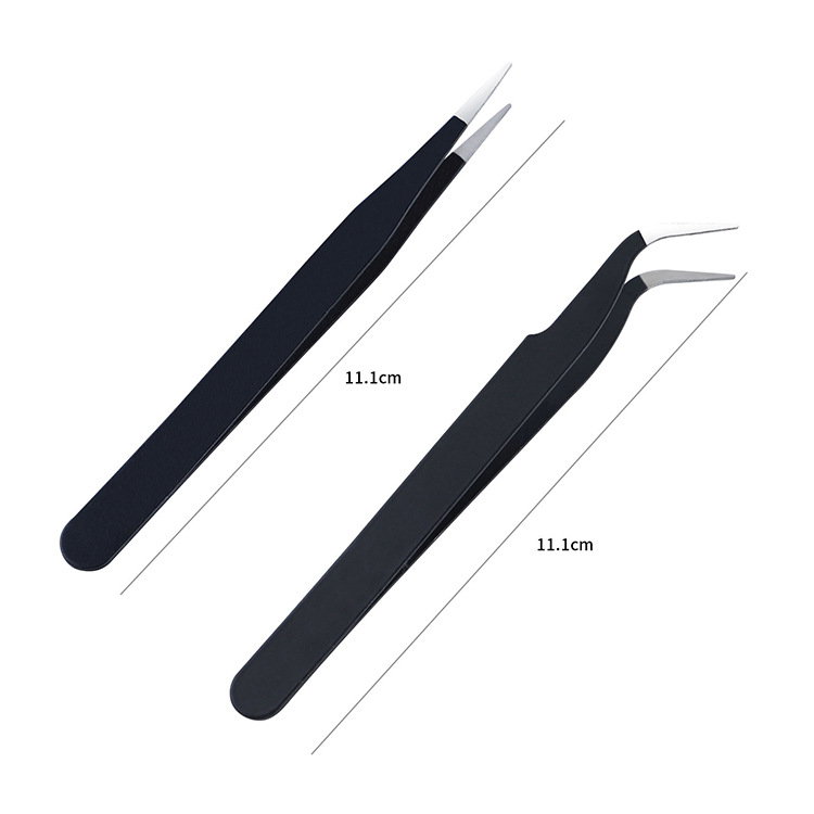 Nail tools and supplies anti-static tweezers elbow stainless steel clip nail drill nail alloy jewelry clip